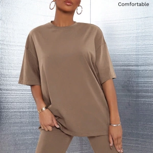 Kadın 2Lİ TAKIM OVERSİZE Trend T-shirt Şort Model 5100