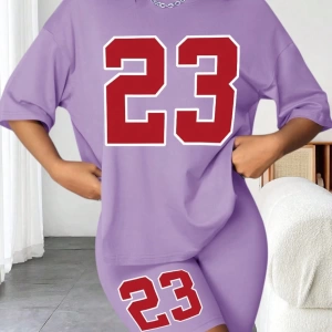 Kadın 2Lİ TAKIM OVERSİZE Trend T-shirt Şort Model 5103