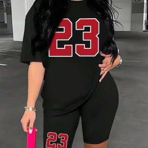 Kadın 2Lİ TAKIM OVERSİZE Trend T-shirt Şort Model 5103