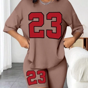 Kadın 2Lİ TAKIM OVERSİZE Trend T-shirt Şort Model 5103