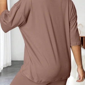Kadın 2Lİ TAKIM OVERSİZE Trend T-shirt Şort Model 5103