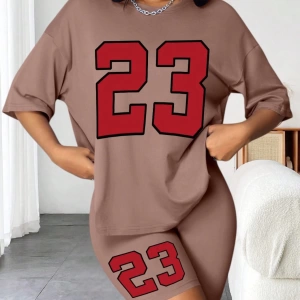 Kadın 2Lİ TAKIM OVERSİZE Trend T-shirt Şort Model 5103