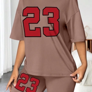 Kadın 2Lİ TAKIM OVERSİZE Trend T-shirt Şort Model 5103