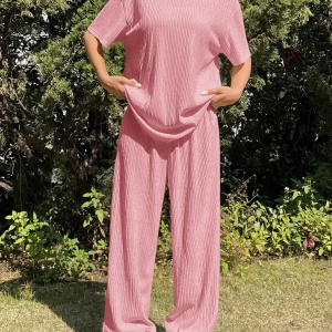 Kadın 2Lİ TAKIM OVERSİZE Trend T-shirt Şort Model 5108