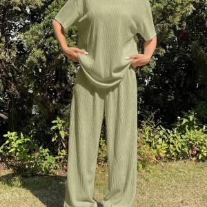 Kadın 2Lİ TAKIM OVERSİZE Trend T-shirt Şort Model 5108