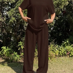 Kadın 2Lİ TAKIM OVERSİZE Trend T-shirt Şort Model 5108