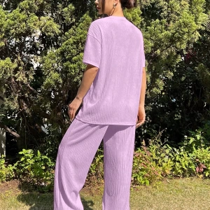 Kadın 2Lİ TAKIM OVERSİZE Trend T-shirt Şort Model 5108