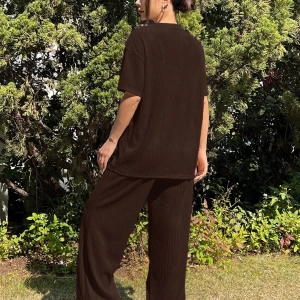 Kadın 2Lİ TAKIM OVERSİZE Trend T-shirt Şort Model 5108
