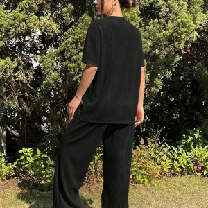 Kadın 2Lİ TAKIM OVERSİZE Trend T-shirt Şort Model 5108