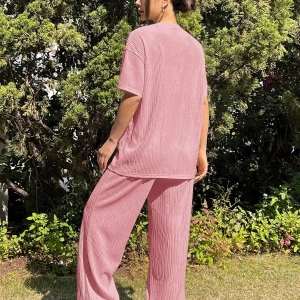 Kadın 2Lİ TAKIM OVERSİZE Trend T-shirt Şort Model 5108