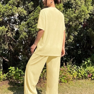 Kadın 2Lİ TAKIM OVERSİZE Trend T-shirt Şort Model 5108