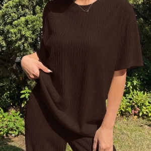 Kadın 2Lİ TAKIM OVERSİZE Trend T-shirt Şort Model 5108