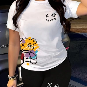 Kadın 2Lİ TAKIM OVERSİZE Trend T-shirt Şort Model 5111