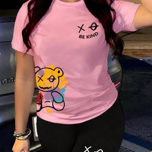 Kadın 2Lİ TAKIM OVERSİZE Trend T-shirt Şort Model 5111