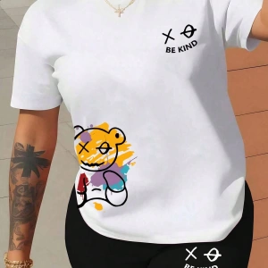 Kadın 2Lİ TAKIM OVERSİZE Trend T-shirt Şort Model 5111