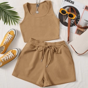 Kadın 2Lİ TAKIM OVERSİZE Trend T-shirt Şort Model 5116