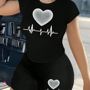 Kadın 2Lİ TAKIM OVERSİZE Trend T-shirt Şort Model 5117