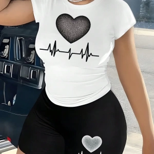 Kadın 2Lİ TAKIM OVERSİZE Trend T-shirt Şort Model 5117