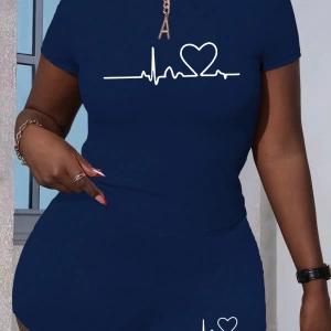 Kadın 2Lİ TAKIM OVERSİZE Trend T-shirt Şort Model 5117