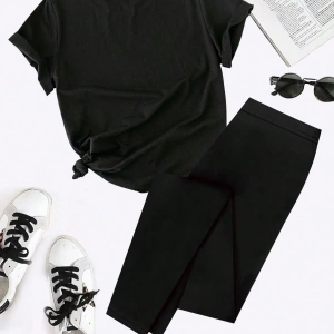Kadın 2Lİ TAKIM OVERSİZE Trend T-shirt Şort Model 5121