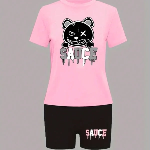 Kadın 2Lİ TAKIM OVERSİZE Trend T-shirt Şort Model 5122