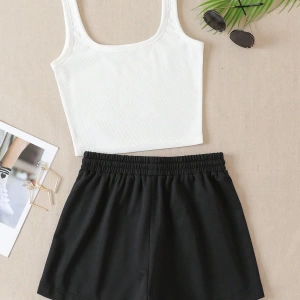 Kadın 2Lİ TAKIM OVERSİZE Trend T-shirt Şort Model 5127