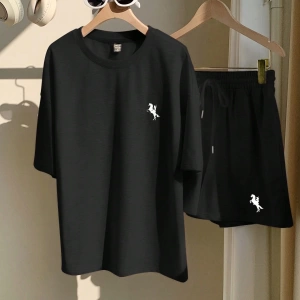 Kadın 2Lİ TAKIM OVERSİZE Trend T-shirt Şort Model 5129