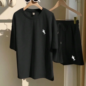 Kadın 2Lİ TAKIM OVERSİZE Trend T-shirt Şort Model 5129
