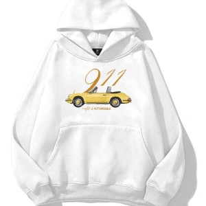 Kadın 911 Art and Automobile Sweatshirt Beyaz