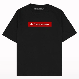 Kadın Artrepreneur Baskılı Oversize Bisiklet Yaka Tshirt