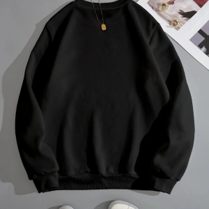 Kadın Beauty Baskılı Oversize Bisiklet Yaka Sweatshirt Siyah
