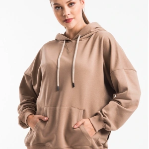 Kadın Bej Kapüşonlu Sweatshirt Cy84194 Bej