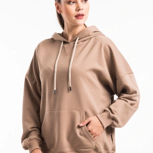 Kadın Bej Kapüşonlu Sweatshirt Cy84194 Bej