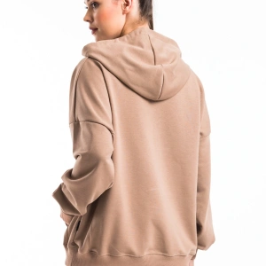 Kadın Bej Kapüşonlu Sweatshirt Cy84194 Bej
