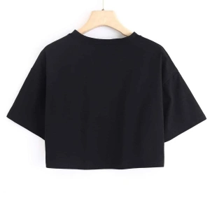 Kadın Beyaz California Baskılı Oversize Crop