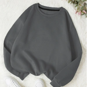 Kadın Beyaz Düz Bisiklet Yaka Sweatshirt TS-BASKSZBSKLTKS