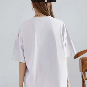 Kadın Beyaz Funny And Rich Baskılı Oversize T-Shirt