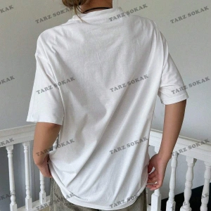 Kadın Beyaz İmpossible Star Baskılı Oversize