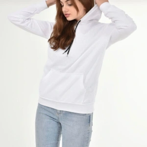 Kadın Beyaz Kapüşonlu Sweatshirt