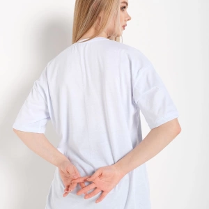 Kadın Beyaz Oversize Berkeley Baskılı T-shirt