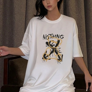 Kadın Beyaz Oversize Nothing Else Tshirt