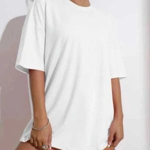 Kadın Beyaz Wish Happy Everyday Baskılı Oversize T-shirt