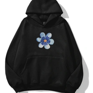 Kadın Blue Flower Sweatshirt Beyaz