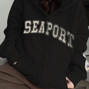 Kadın Bol Mektup Baskılı Termal Astarlı Sweatshirt, Sonbahar, Uzun Kollu Üstler Model 5144