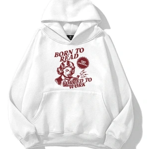 Kadın Born to Read Sweatshirt Beyaz