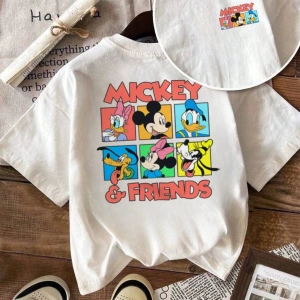 Kadın Çilek Desenli Yuvarlak Yaka Kısa Kollu Tişört, Moda ve Çok Yönlü, Yaz
