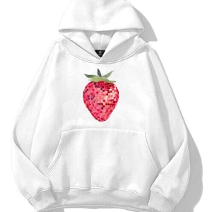 Kadın Çilek Disco Sweatshirt Beyaz