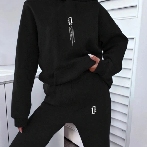 Kadın Dikey Baskılı Sweatshirt Alt Üst Eşofman Takımı Dike-kad-bas