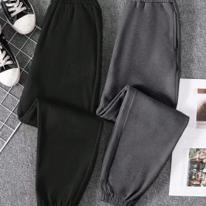 Kadın Düz Renk Ön Bağcıklı Cep Günlük Bağcıklı Spor Pantolonu