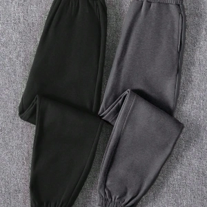 Kadın Düz Renk Ön Bağcıklı Cep Günlük Bağcıklı Spor Pantolonu